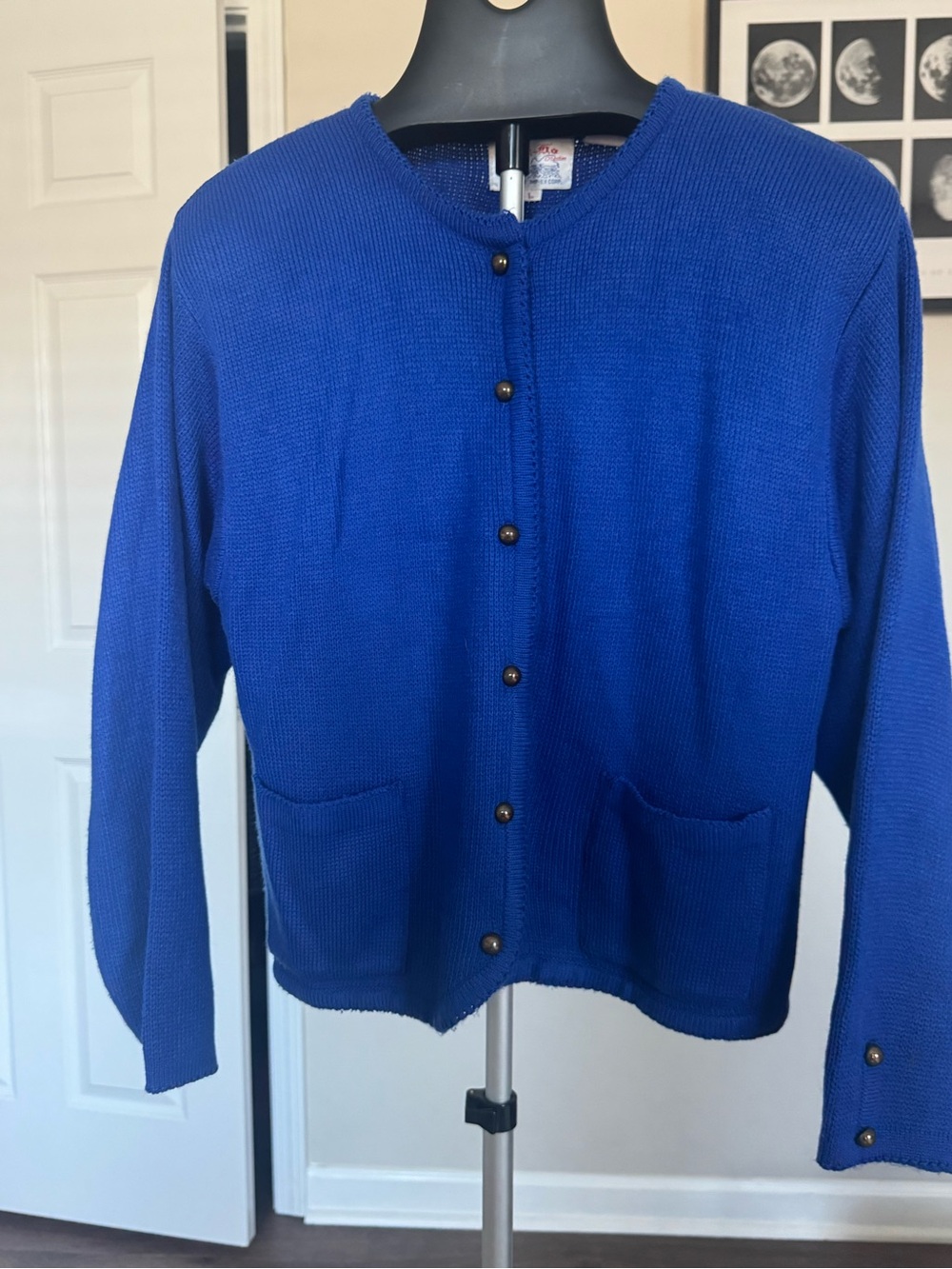 Tally-Ho Vintage  Blue Button-Front Cardigan Sweater